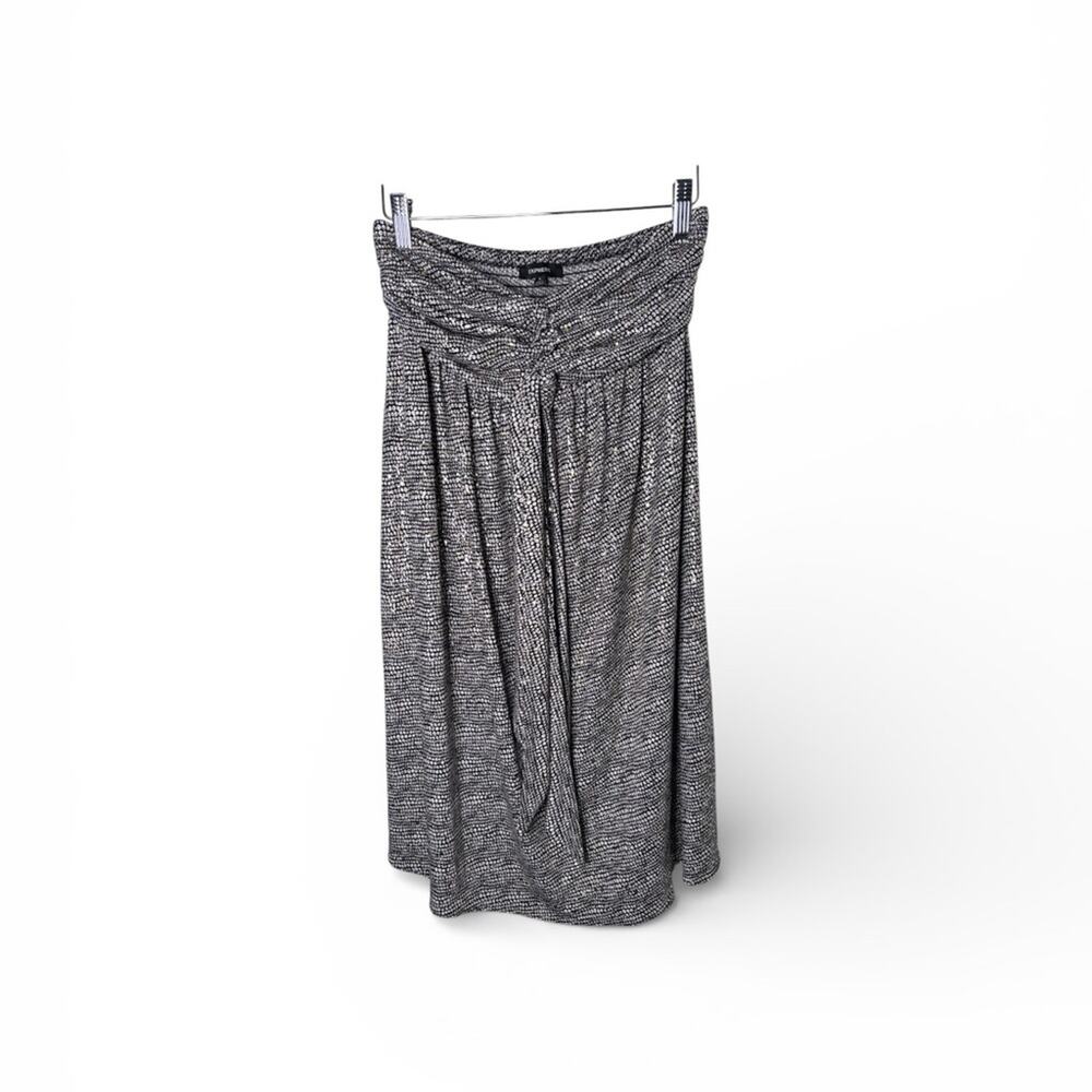 Express Silver Gold Strapless Mini Dress Small